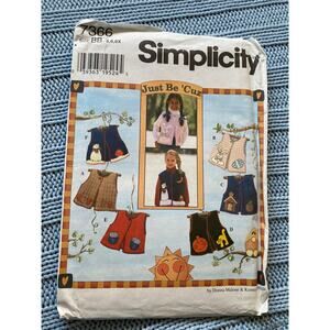 Simplicity 7366 kids vest pattern sz 5 6 6x
